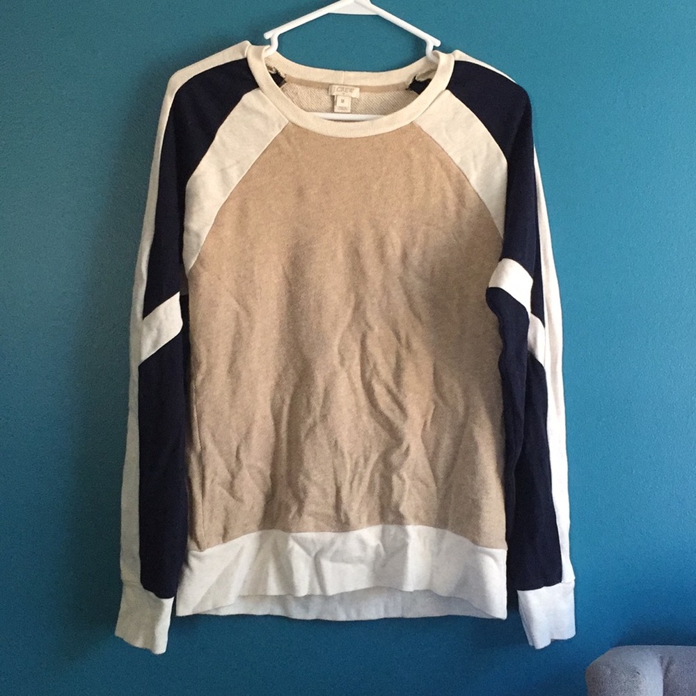 JCrew Navy and Tan sweater